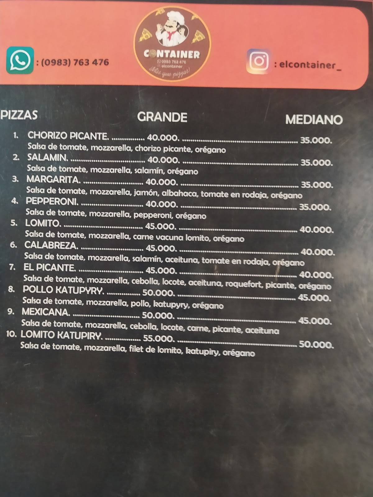 Container Food меню