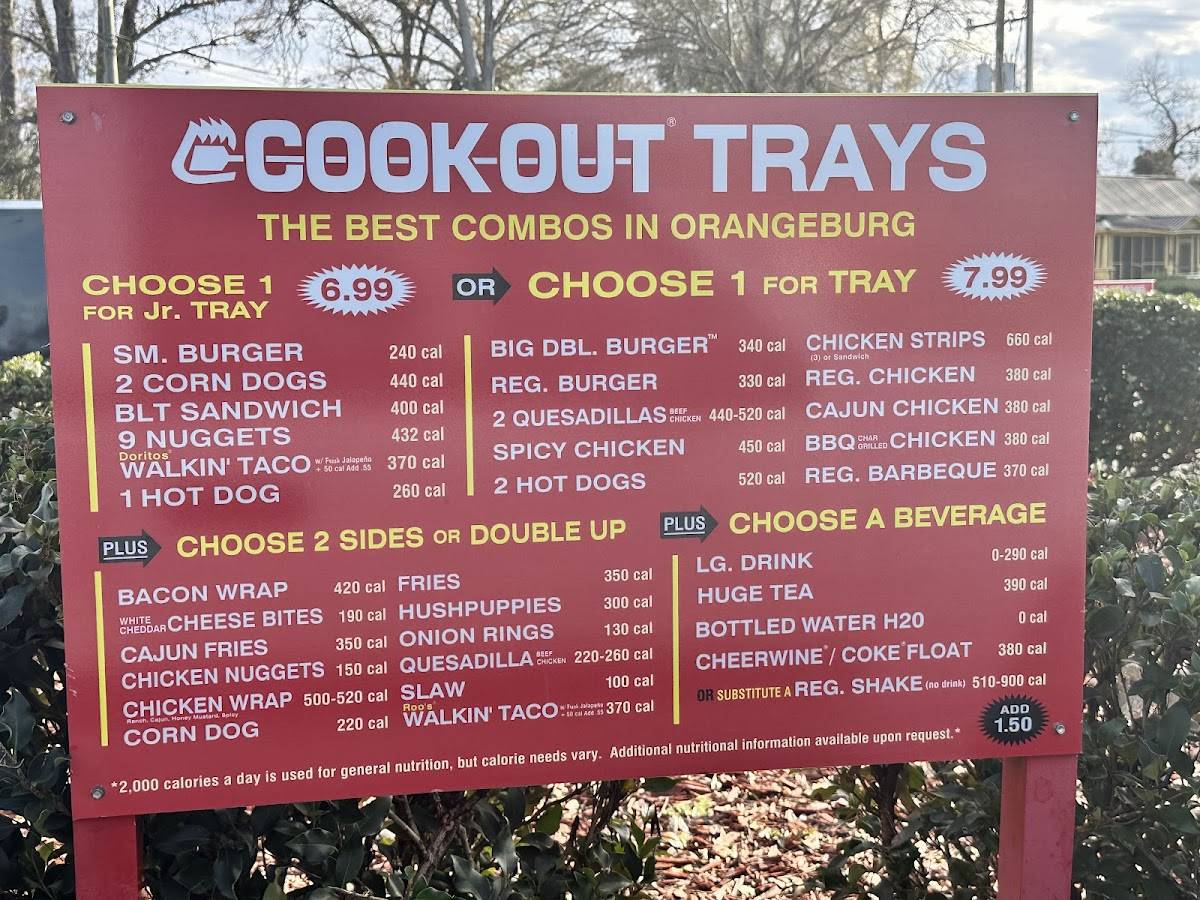 Cook Out меню