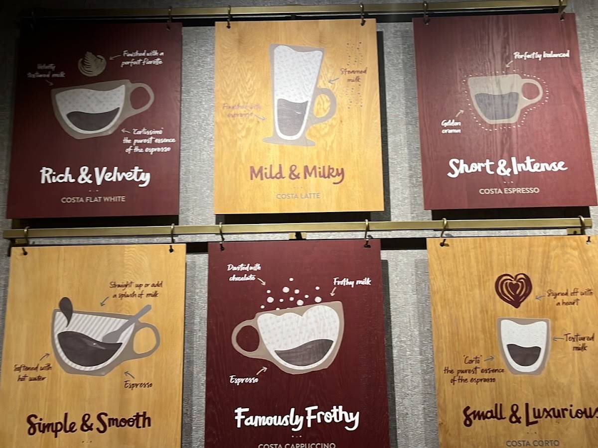Costa Coffee меню