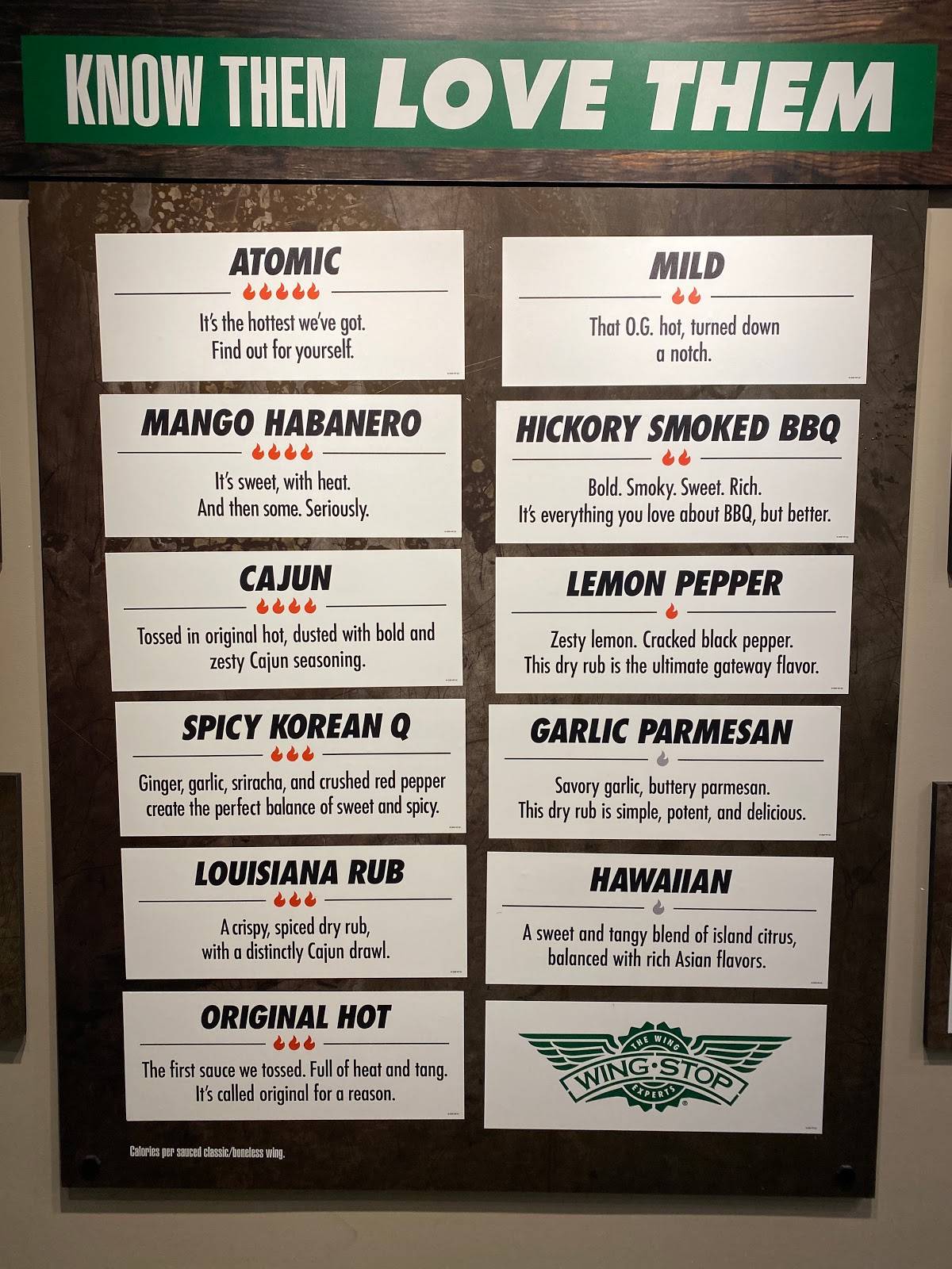 Wingstop меню