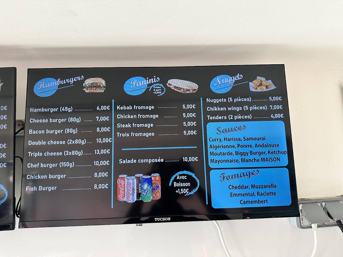 Zaen tacos et Kebab меню