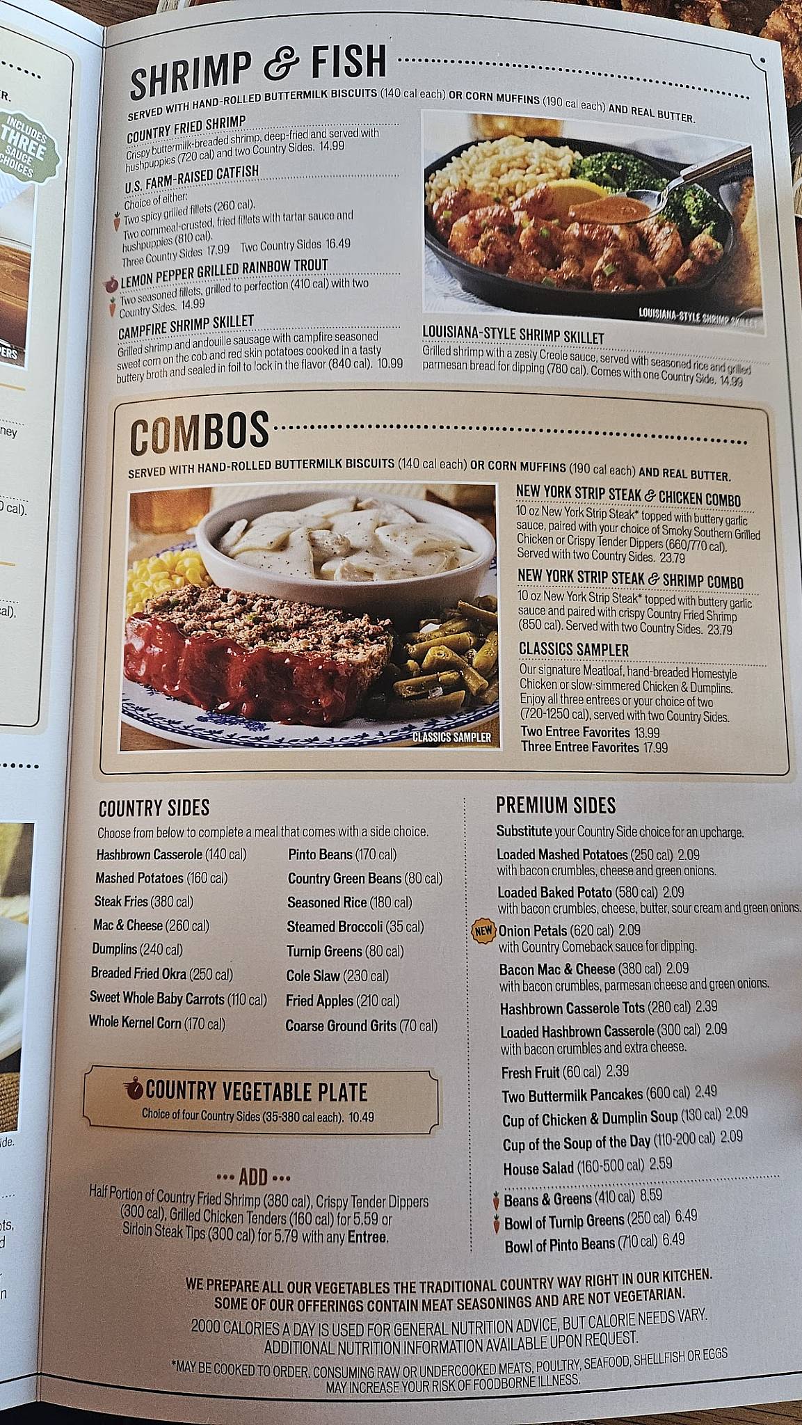 Cracker Barrel Old Country Store меню