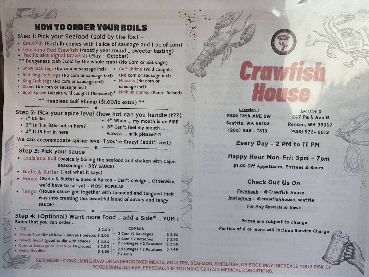 Crawfish House меню
