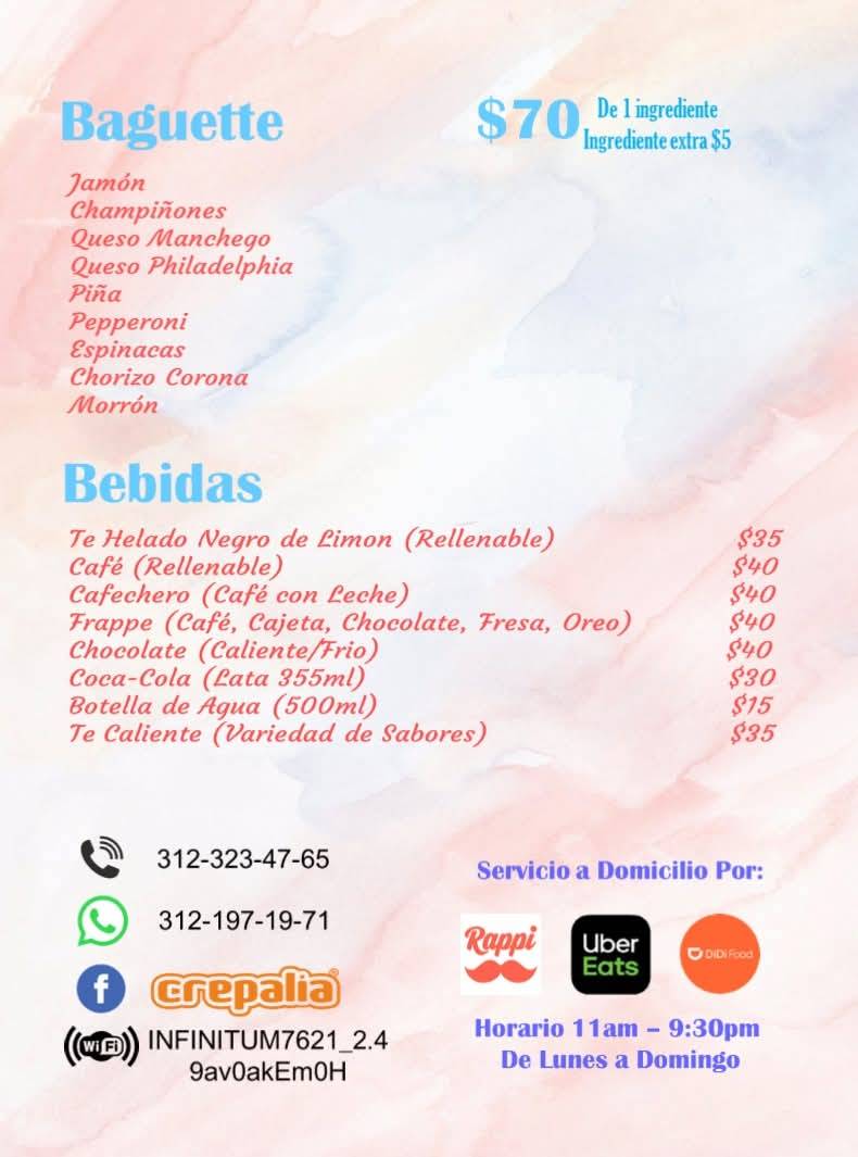LA MACARENA - CREPERÍA & CAFÉ меню