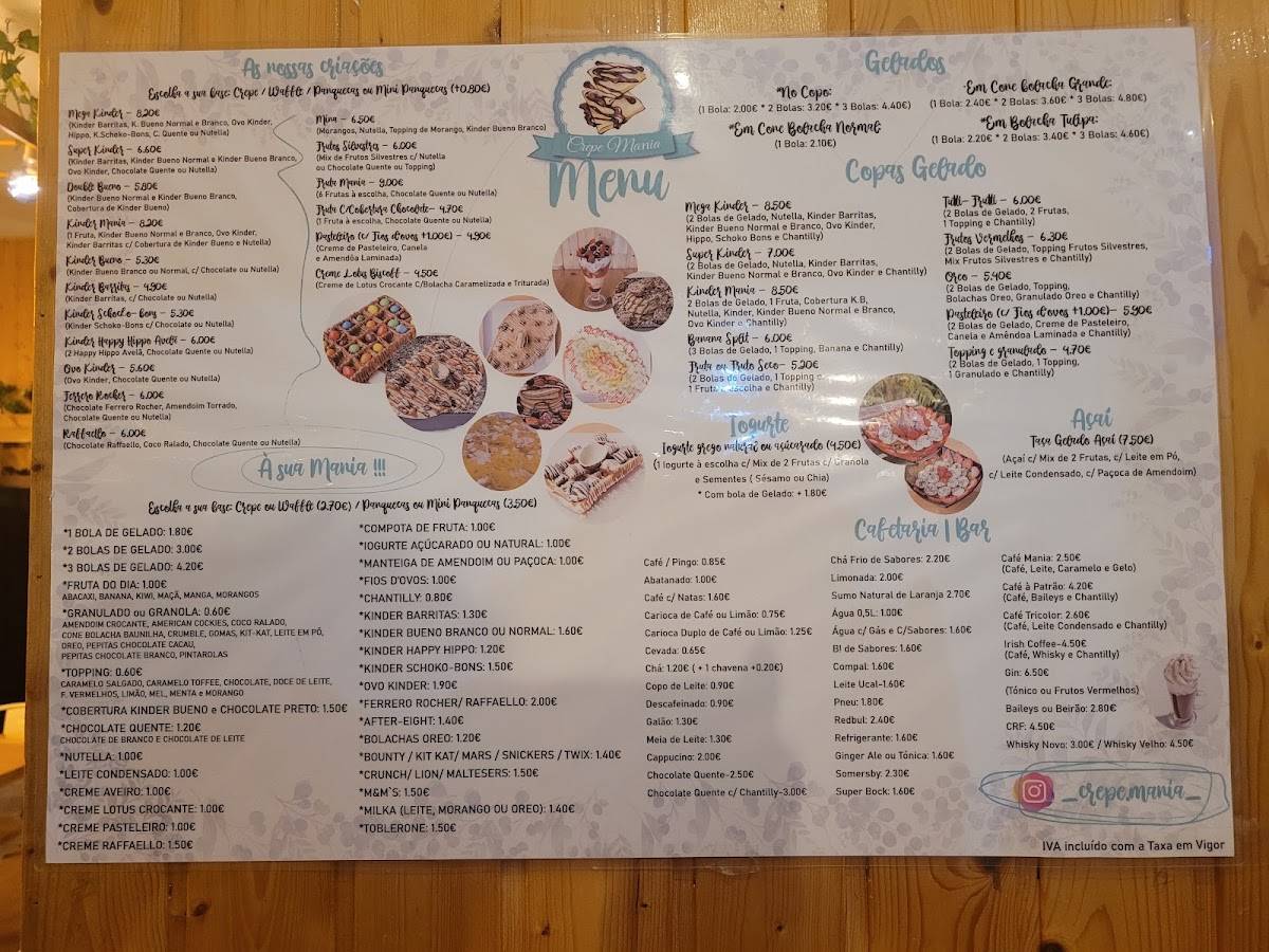 Crepe Mania - Rio Tinto меню