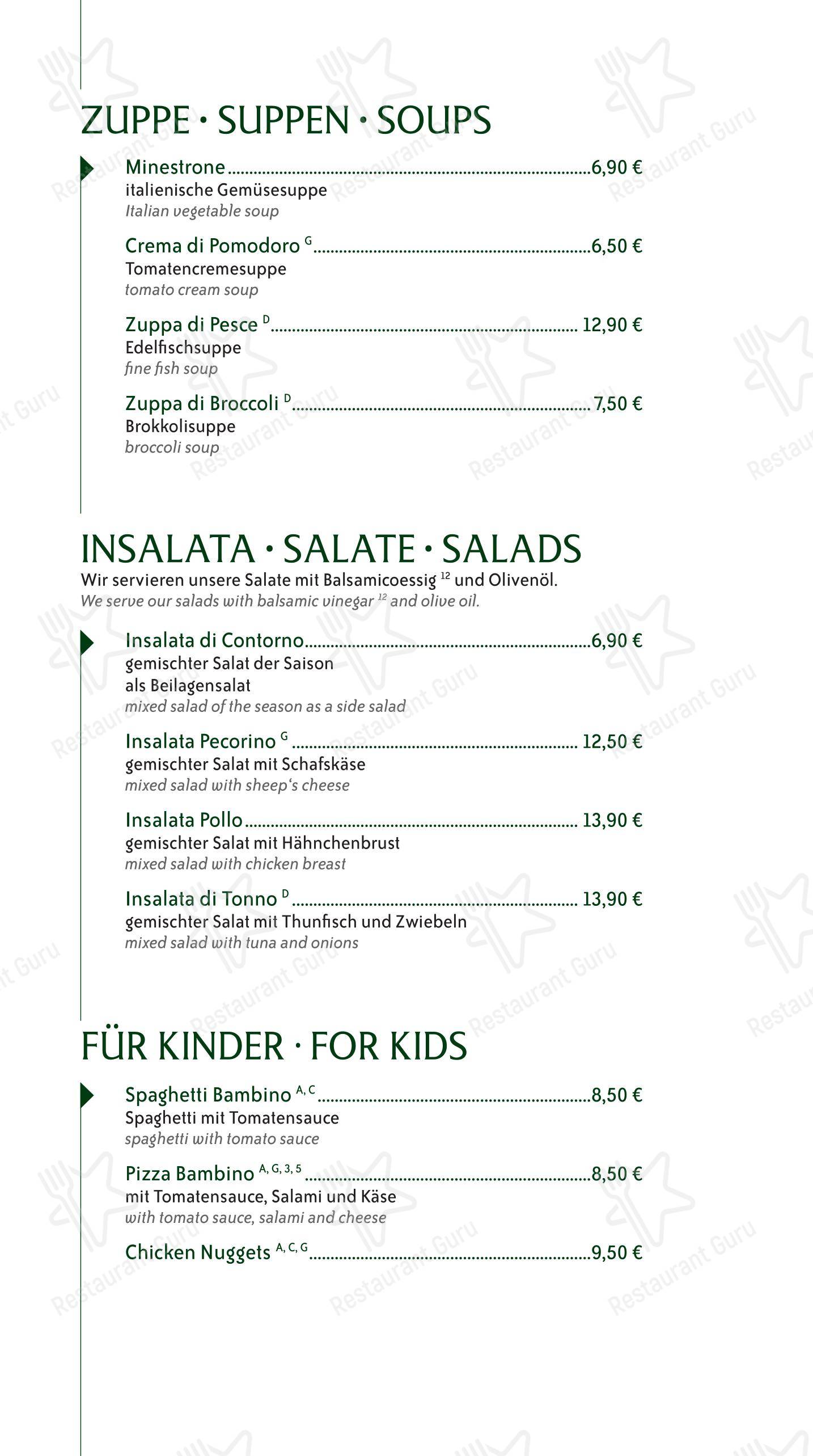 Меню ресторана Cucinelli Ristorante - Меню напитков