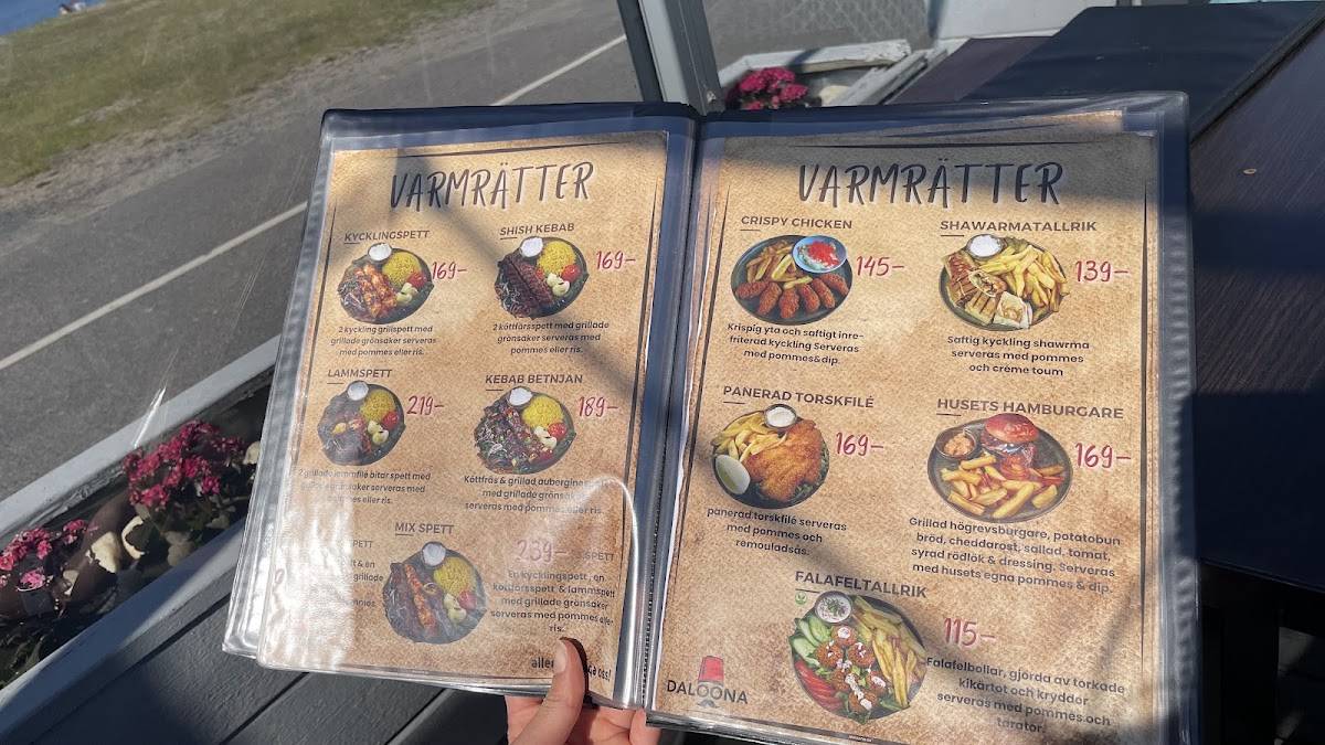 Daloona Restaurang och shishabar меню
