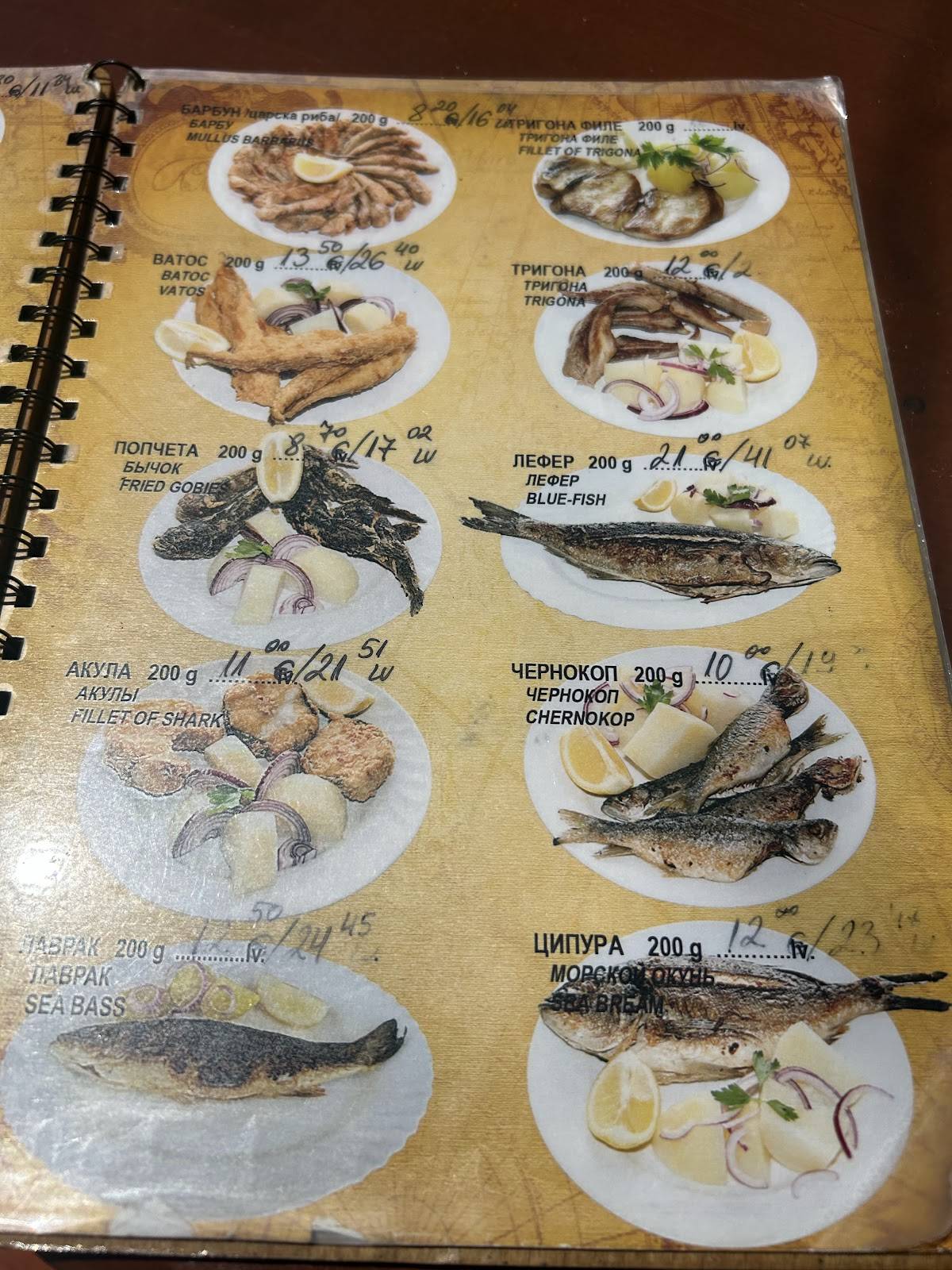 Далян Акротир меню