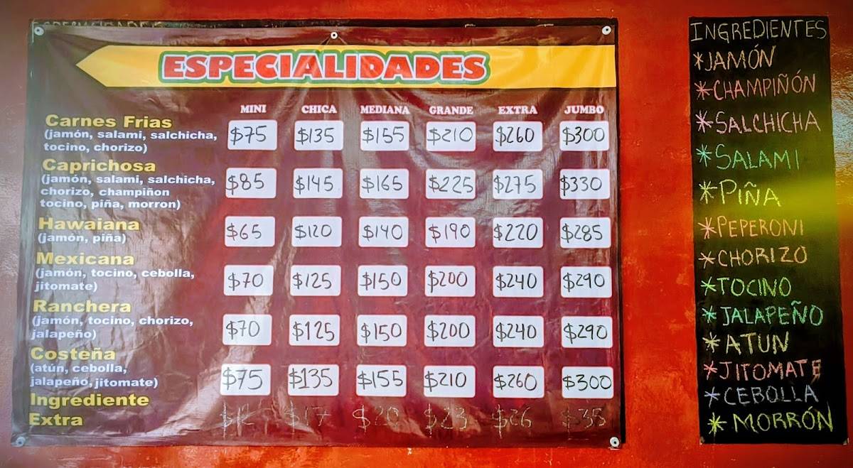 De Ricas Pizzas меню