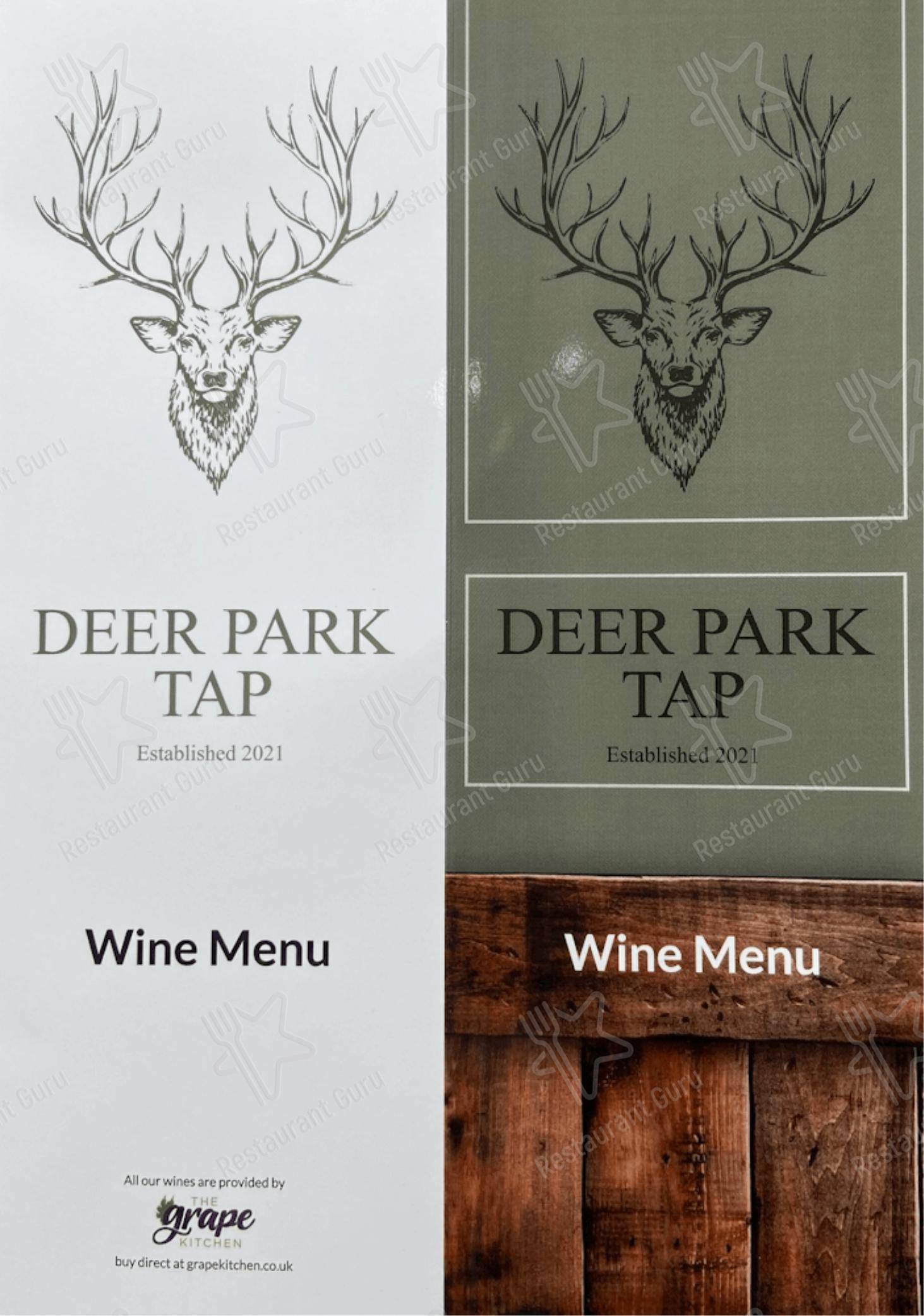 Deer Park Tap в Ротереме - Меню напитков