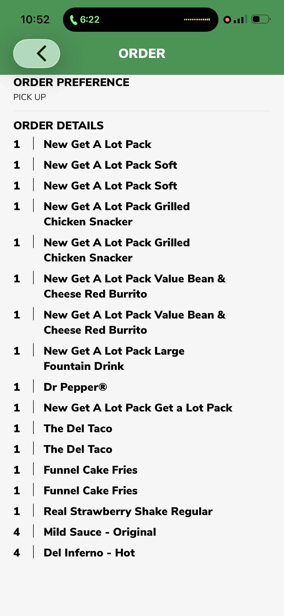 Del Taco меню
