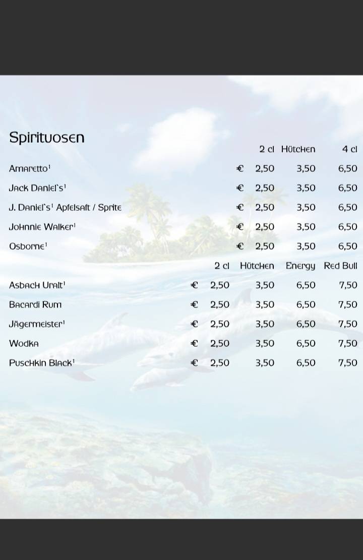 Delphin Sportsbar меню