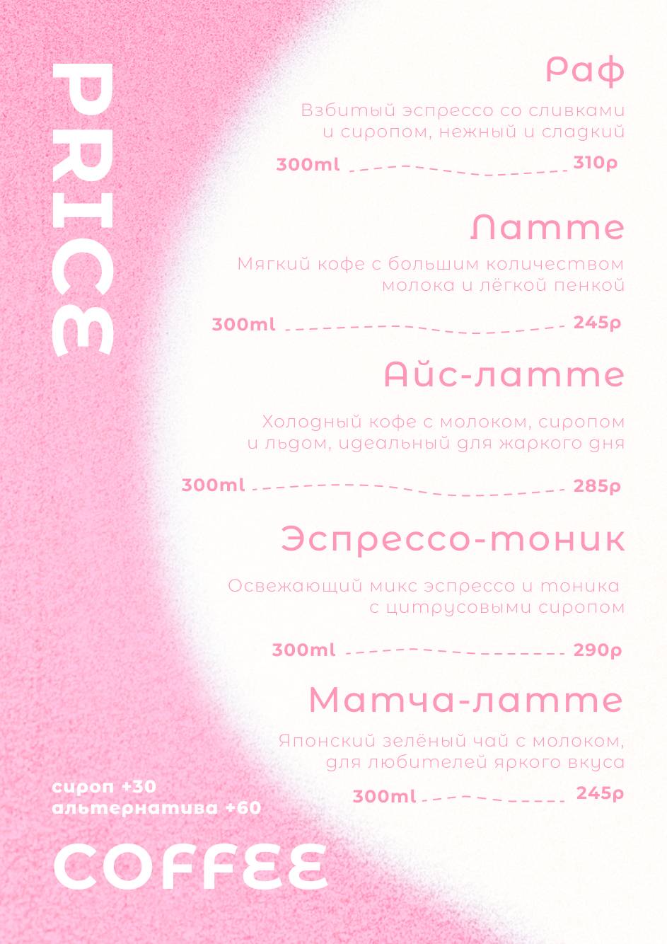 Десертная меню