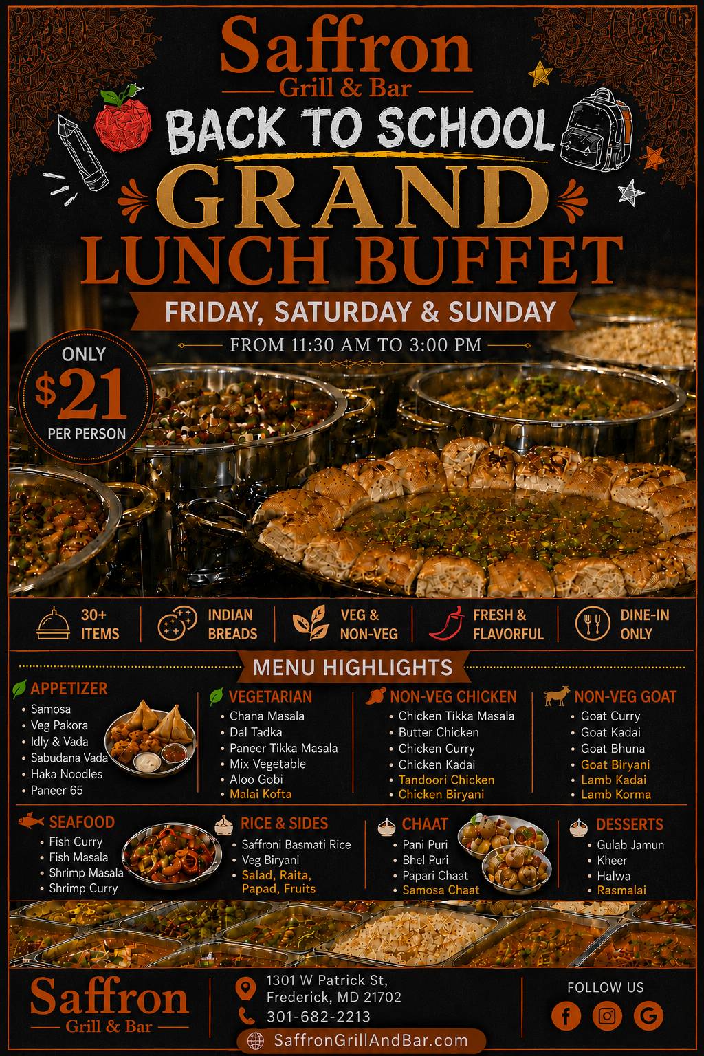 Saffron Grill & Bar меню