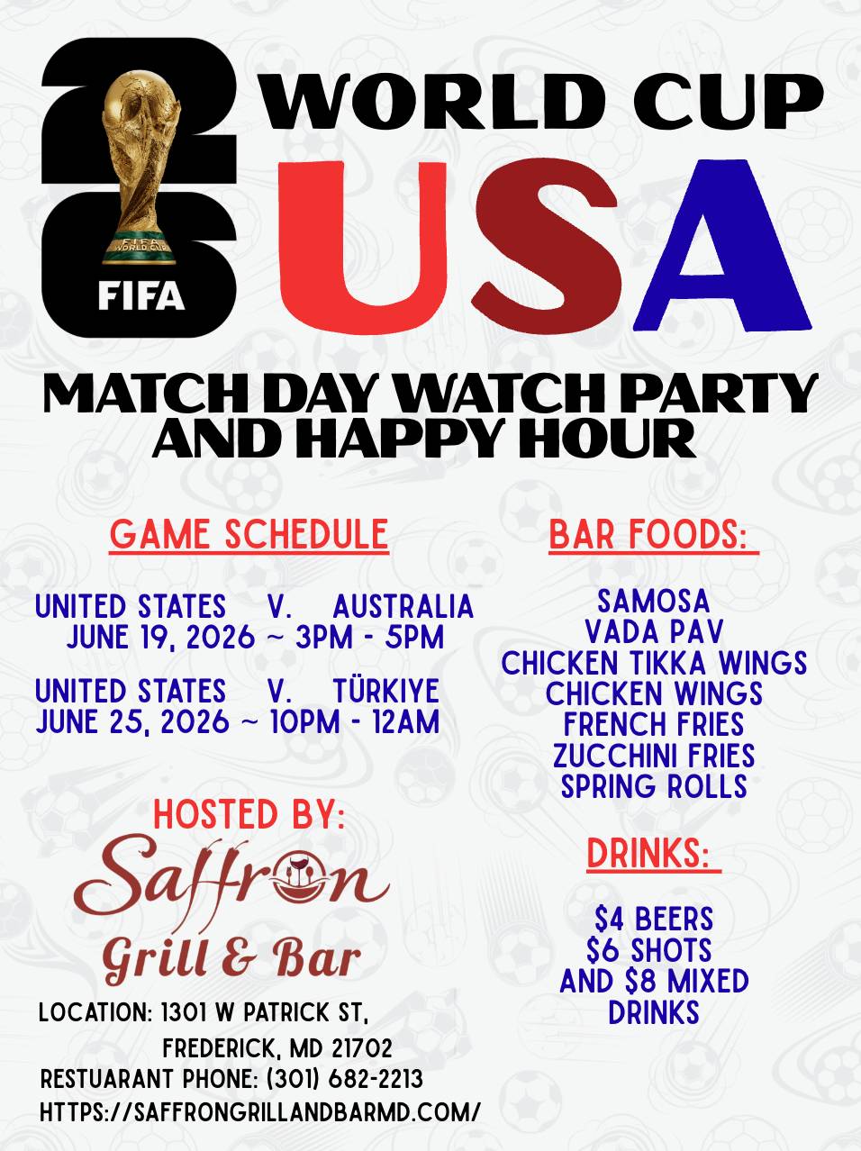 Saffron Grill & Bar меню