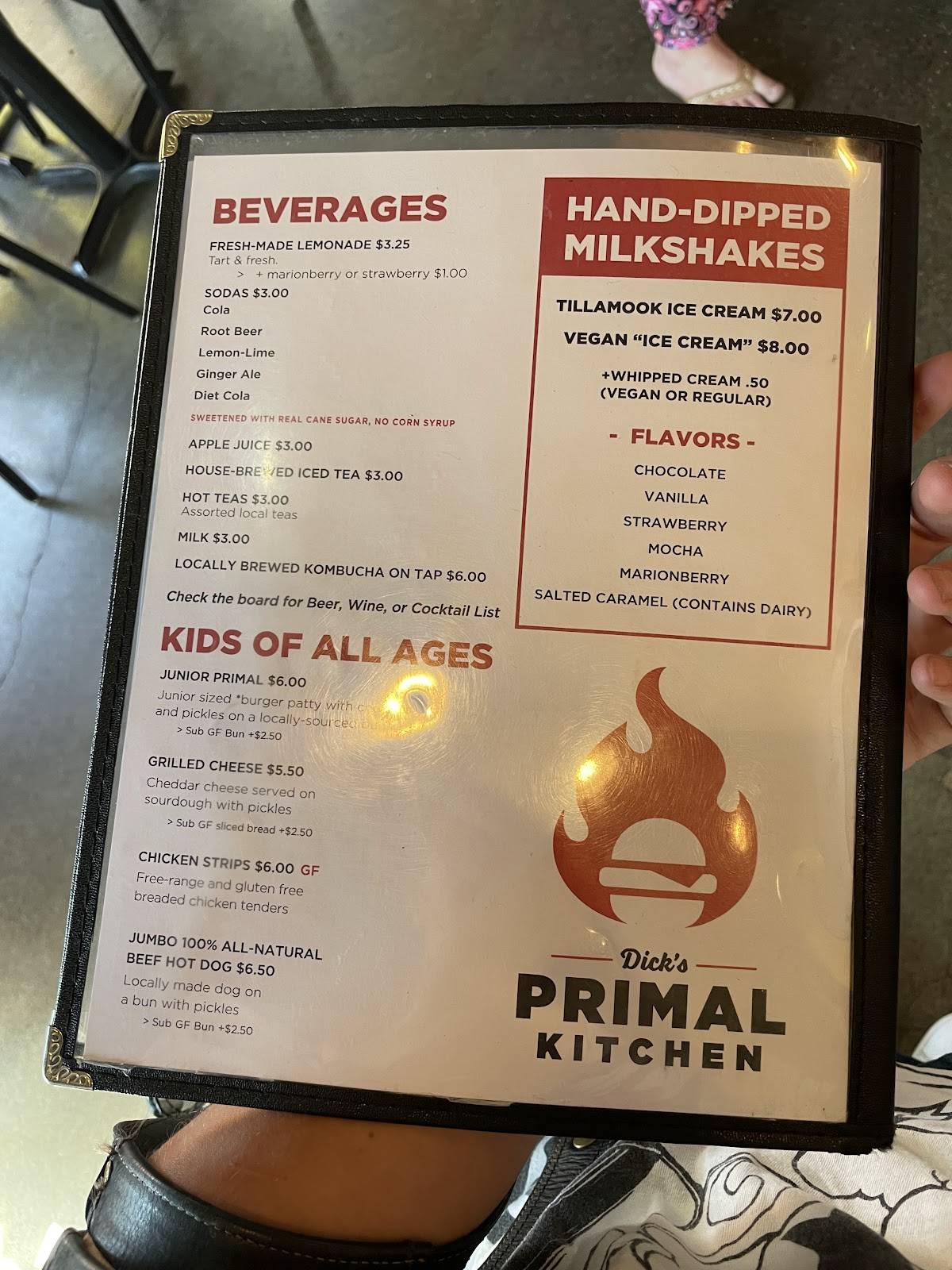 Dick's Primal Kitchen меню