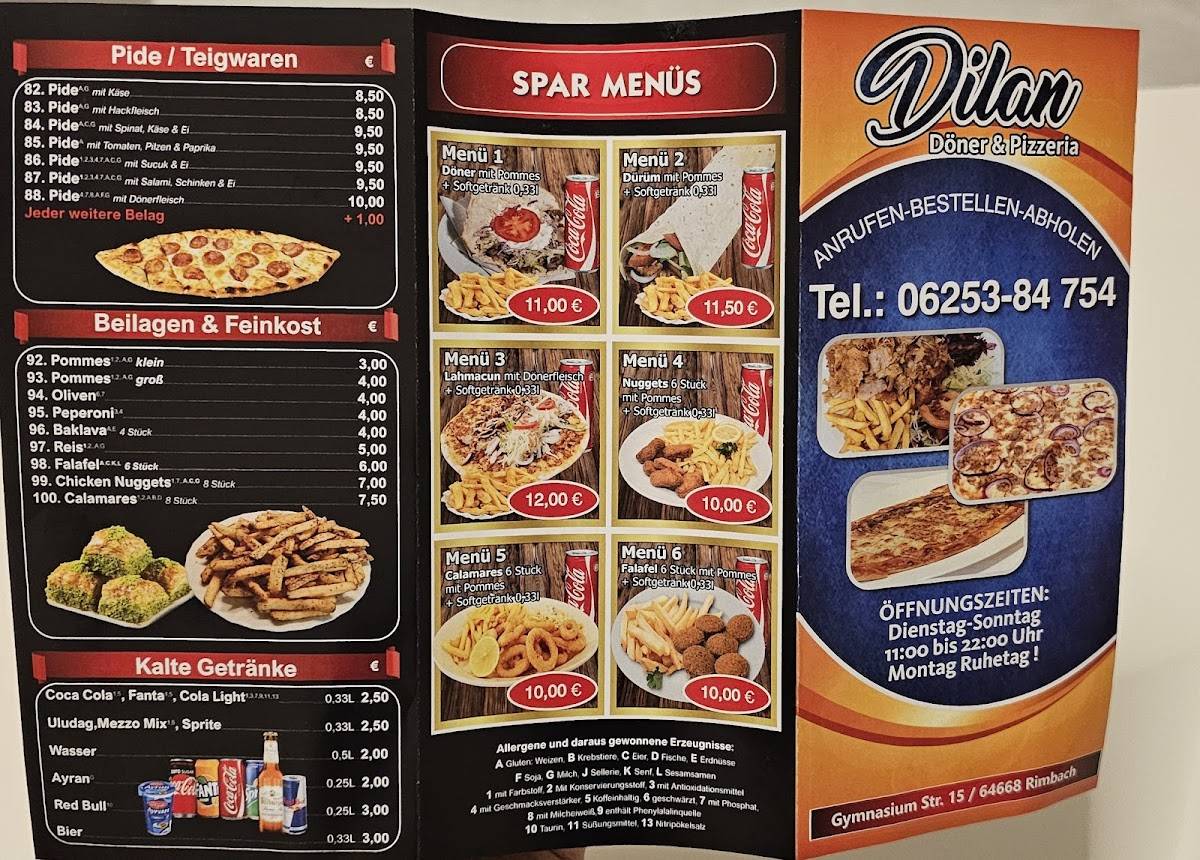 Dilan Döner меню