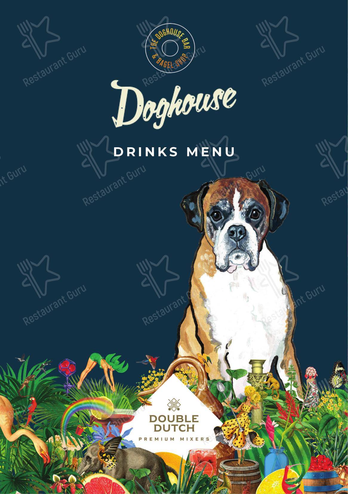 Меню паба и бара Doghouse Bar & Bagel Shop в Лидсе