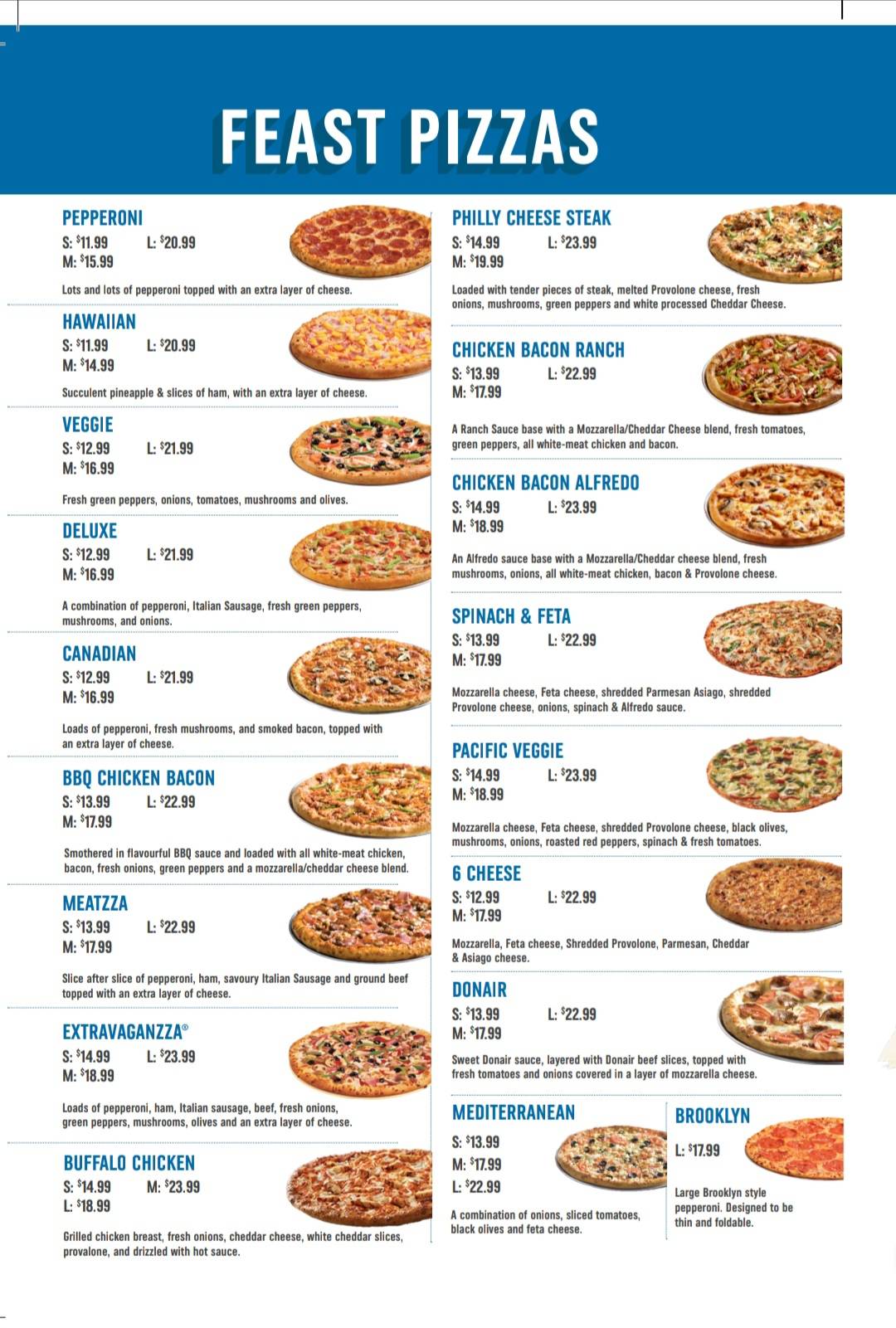 Domino's Pizza меню