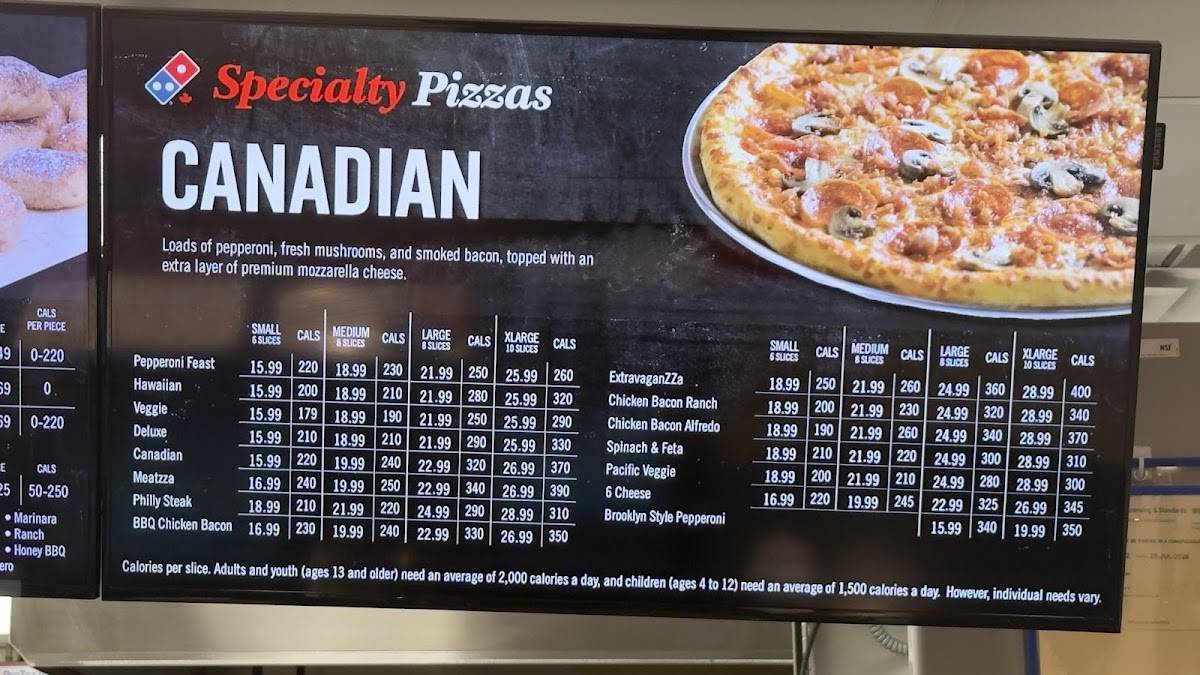 Domino's Pizza меню