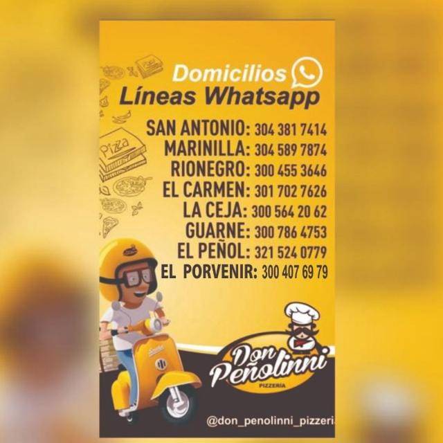 Don Peñolinni Rionegro меню