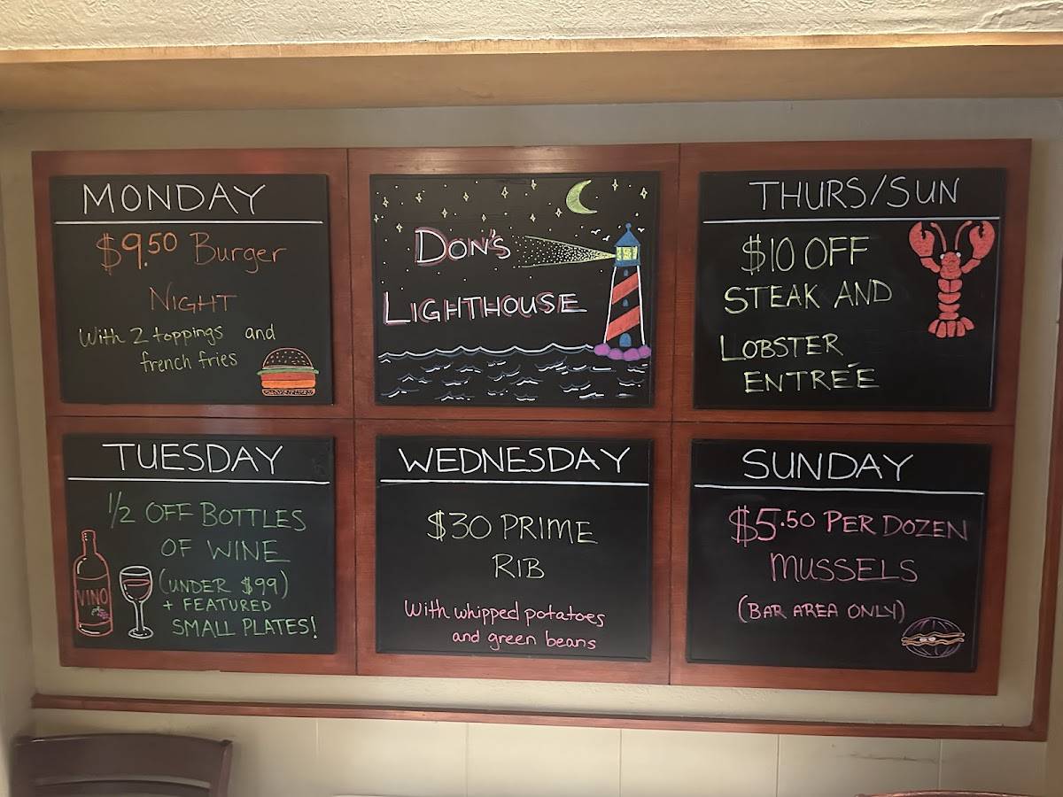 Don's Lighthouse Grille меню