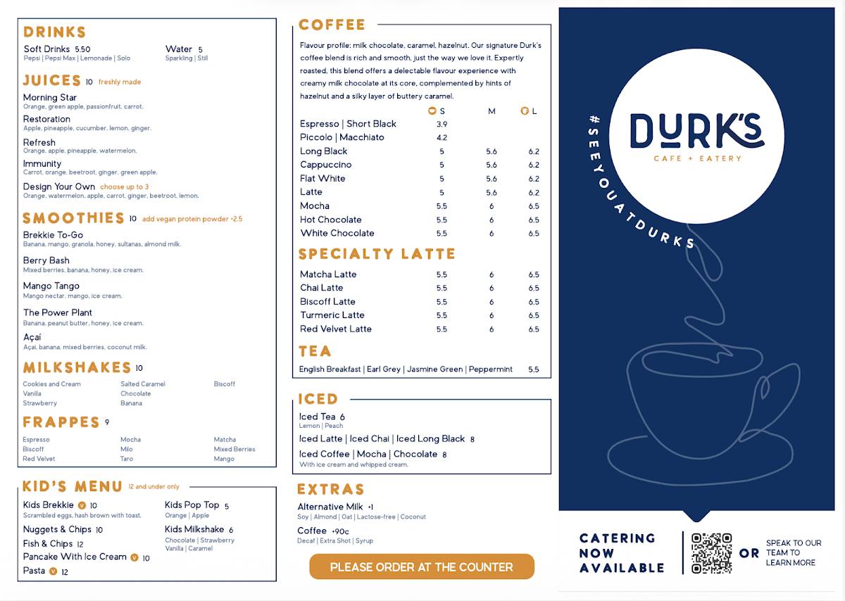 Durk's Cafe + Eatery Ropes Crossing меню