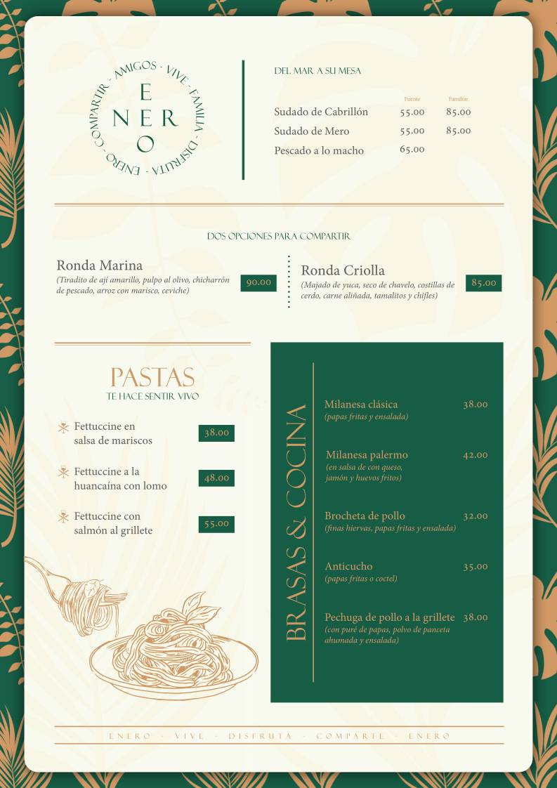 ENERO RESTOBAR меню
