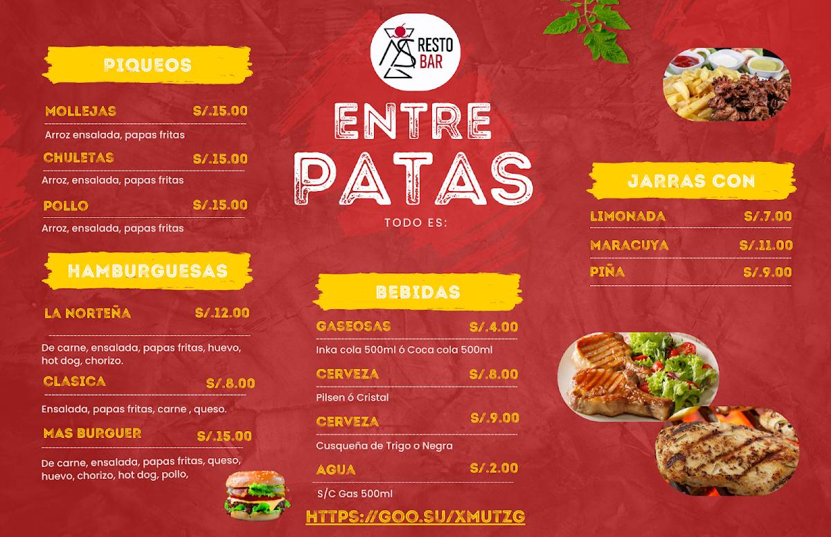 ENTRE PATAS меню