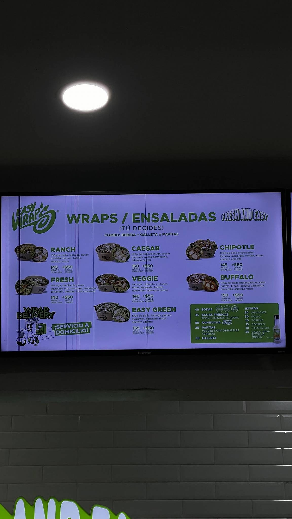 Easy wraps меню