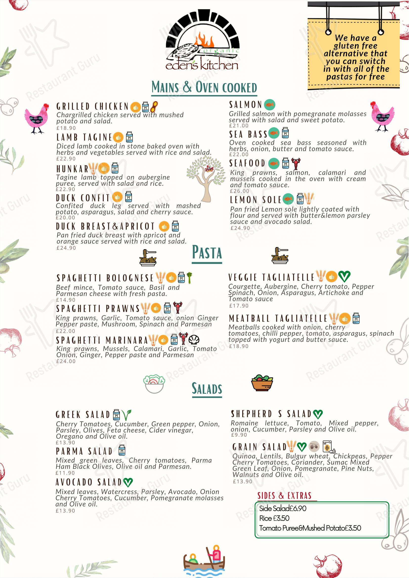 Eden's Kitchen в Эдинбурге - Меню