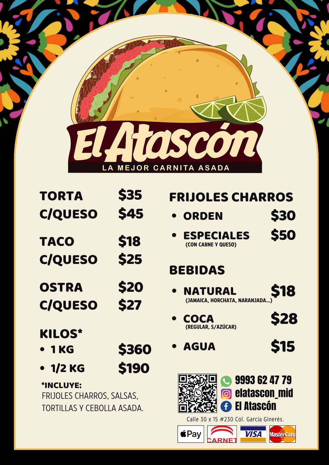 El Atascón меню