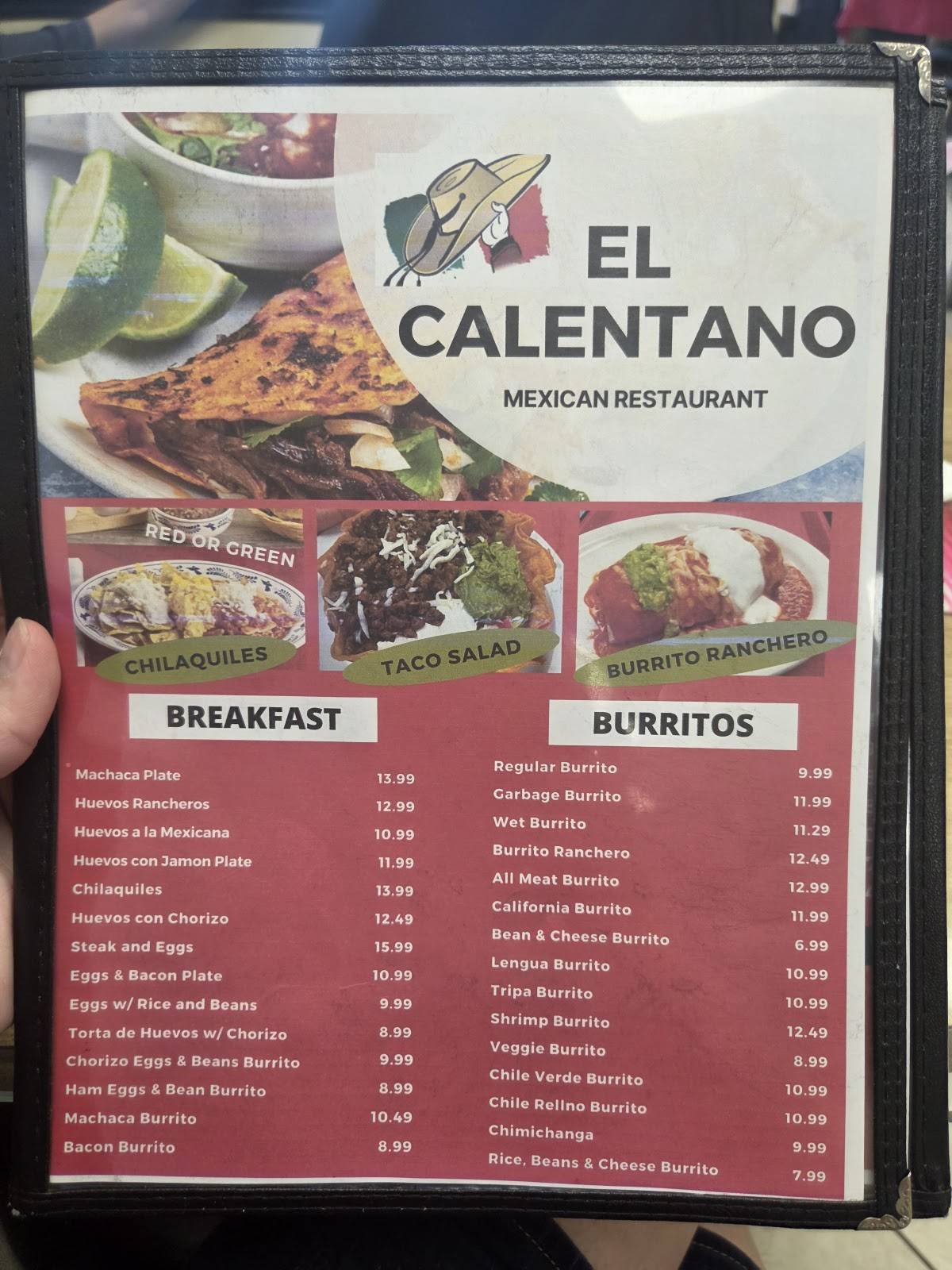 El Calentano Restaurant меню