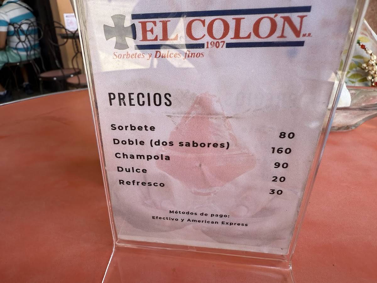 El Colón меню