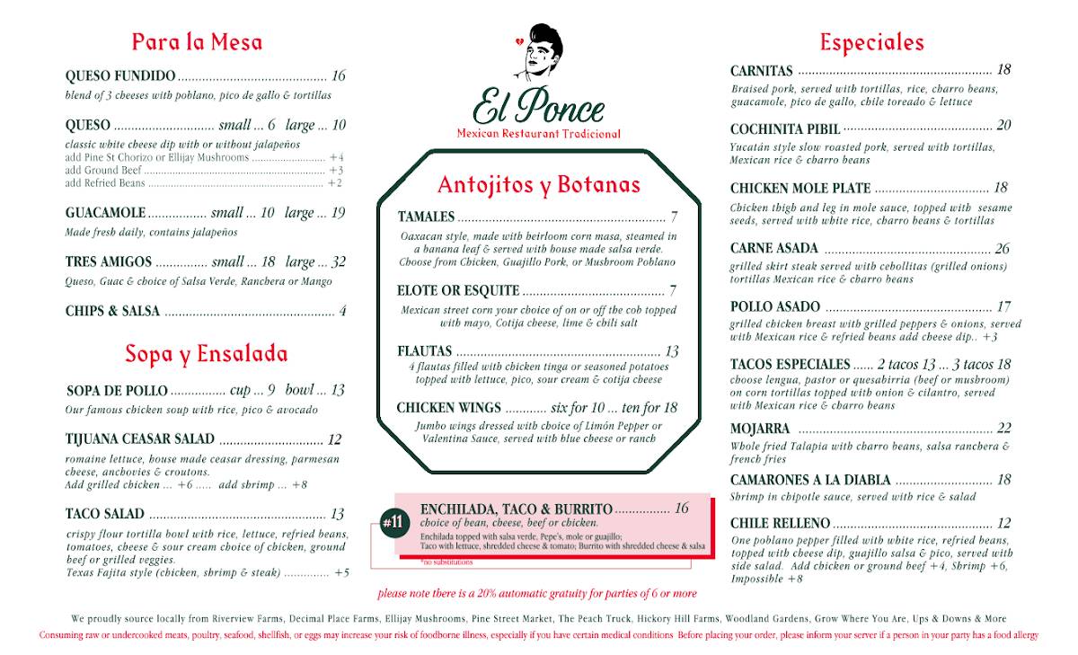 El Ponce меню