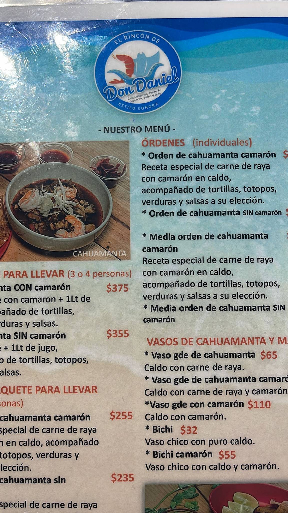 El Rincon de Don Daniel (Dentro de Plaza Malak) меню