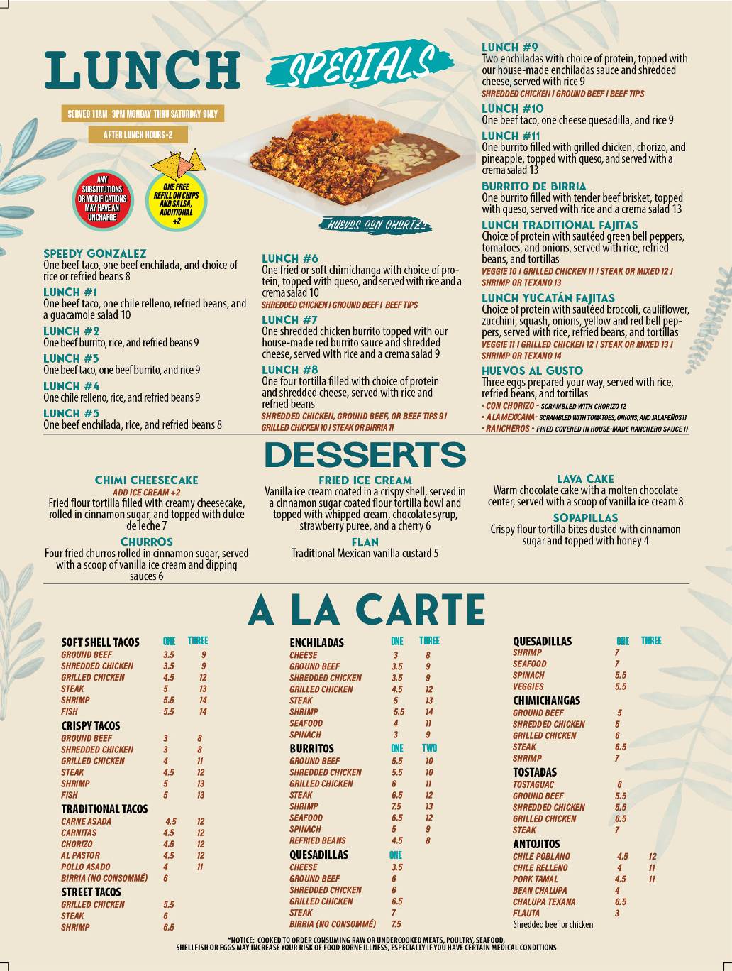El Rincon меню