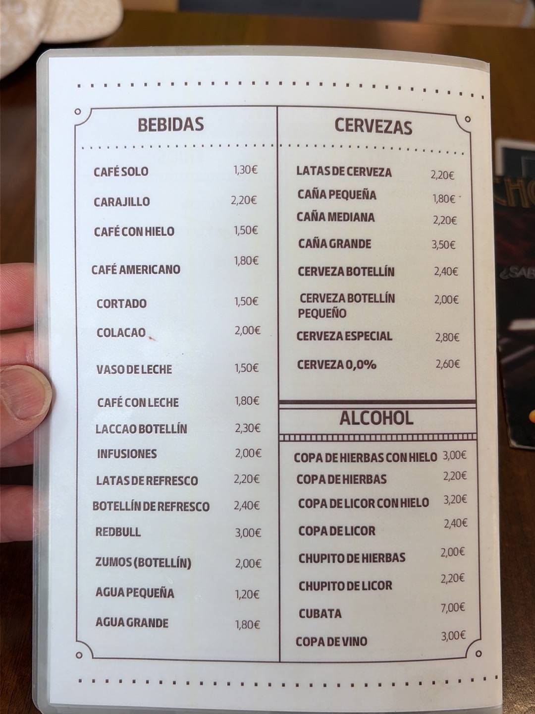 El Rinconcillo del Churro меню