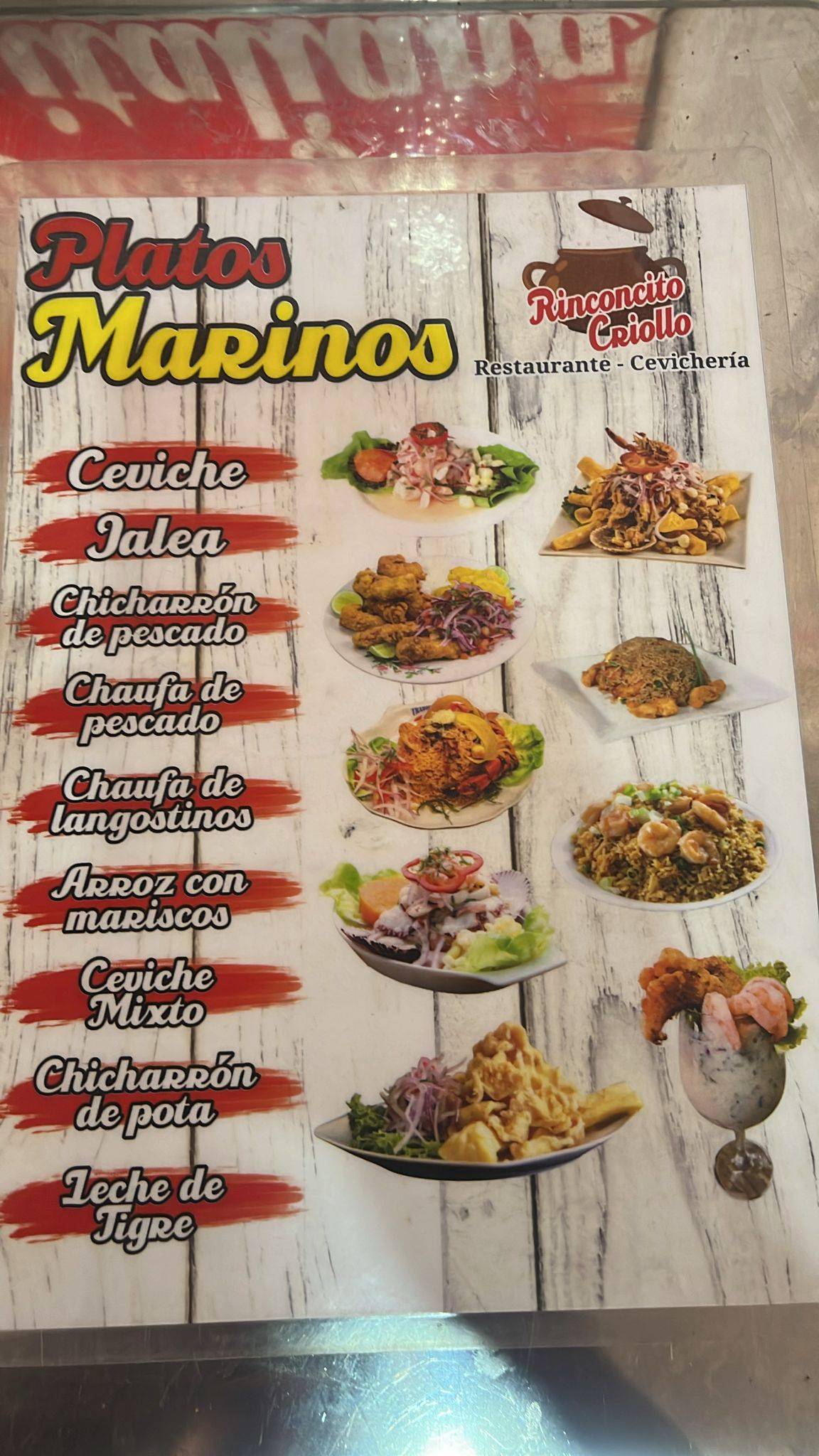 El Rinconcito Criollo меню