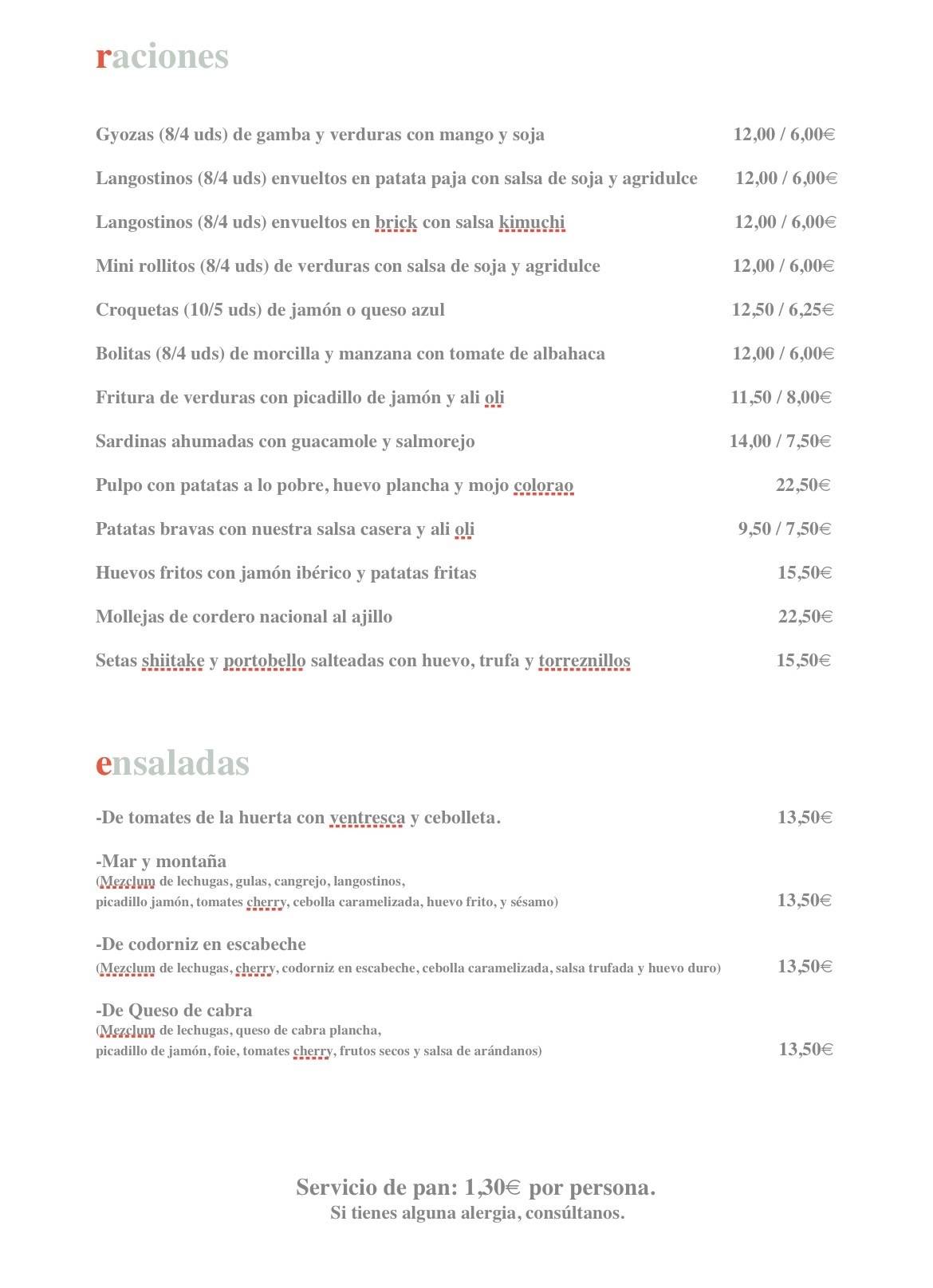 El Rumba меню