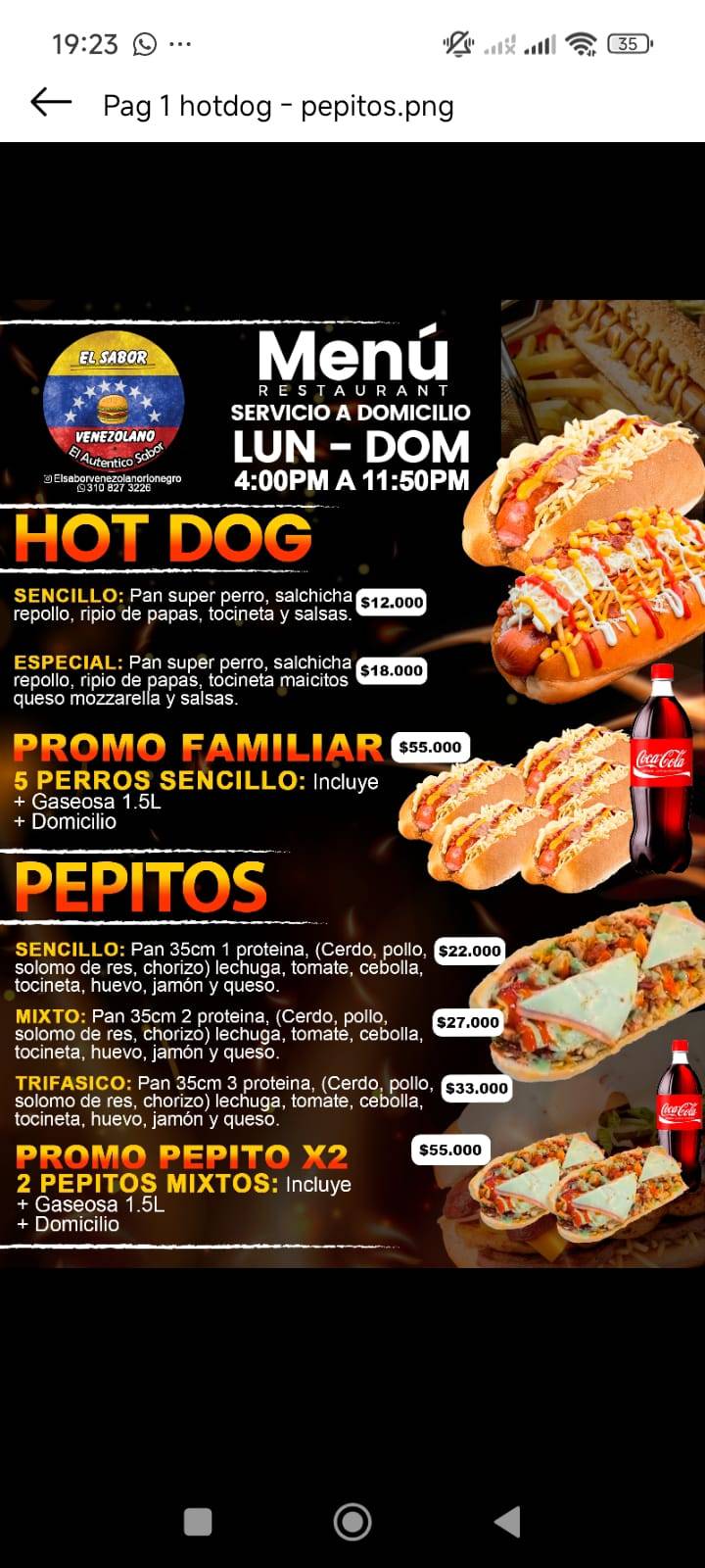 El Sabor Venezolano меню