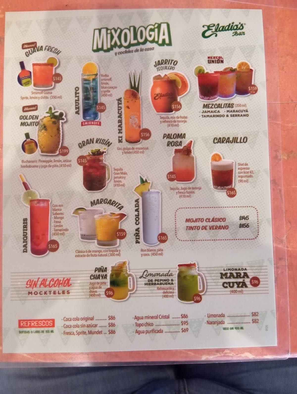 Eladio's меню