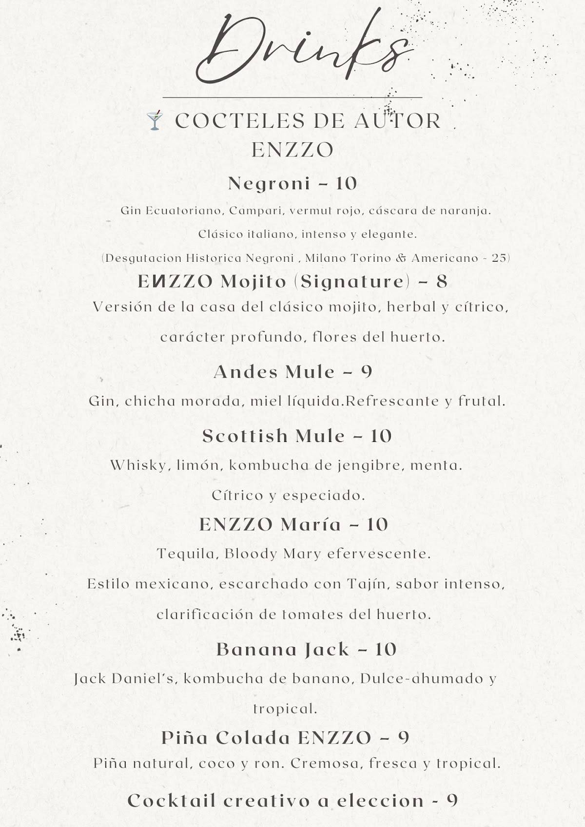 Enzzo меню