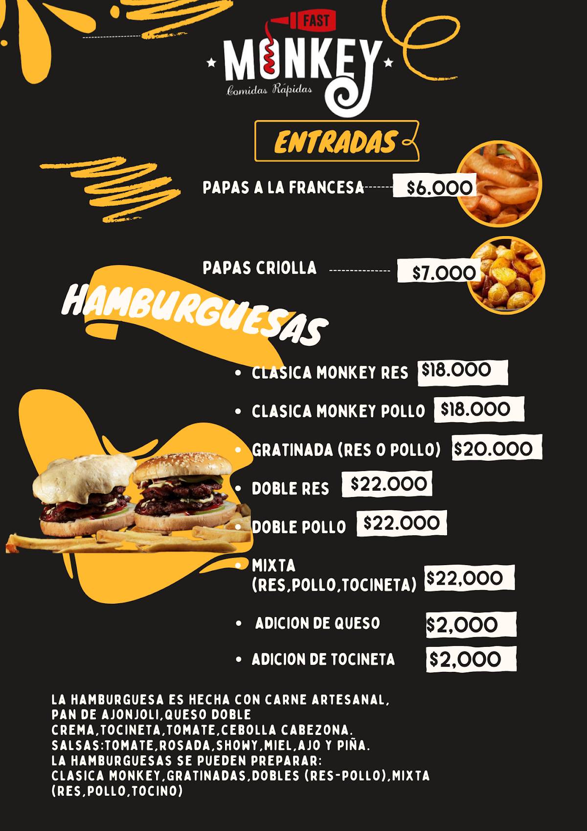 Fast Monkey Food меню