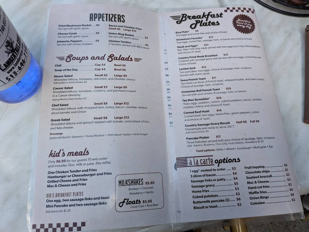 Hamburger Inn Diner меню