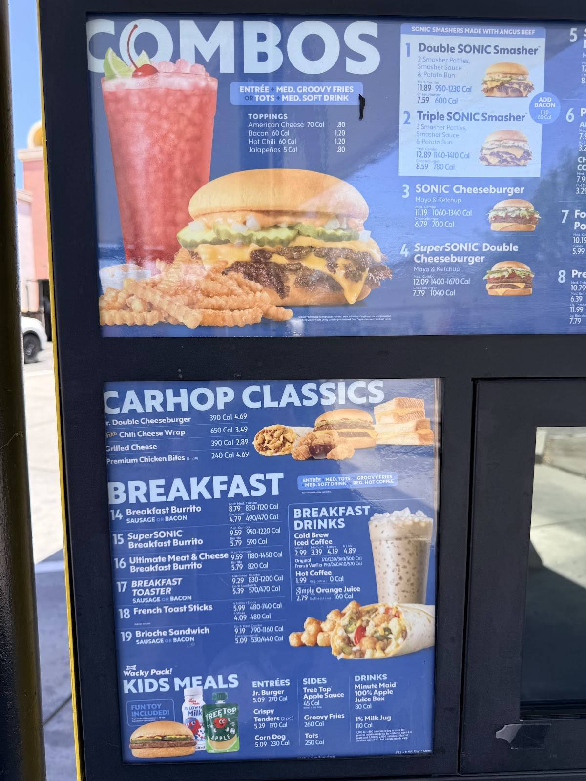 Sonic Drive-In меню