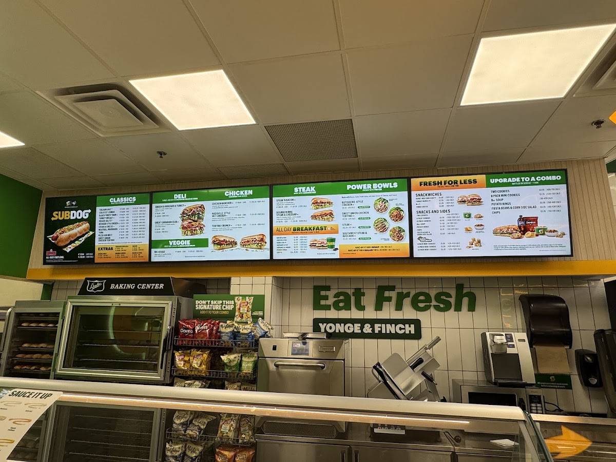Subway меню