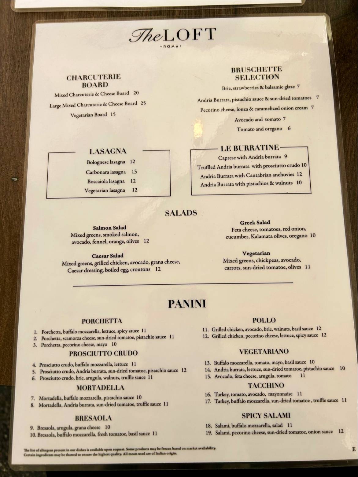 THE LOFT Colazione, Brunch & Pizza Dinner vicino San Pietro меню