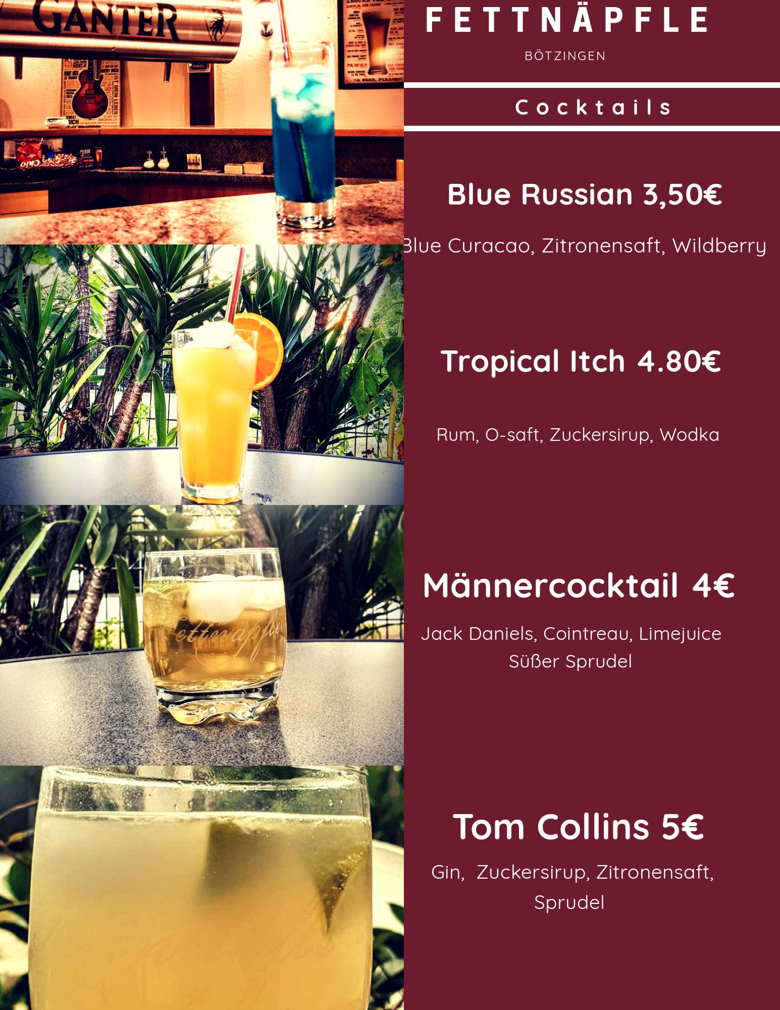 Fettnäpfle Smoking Saloon меню