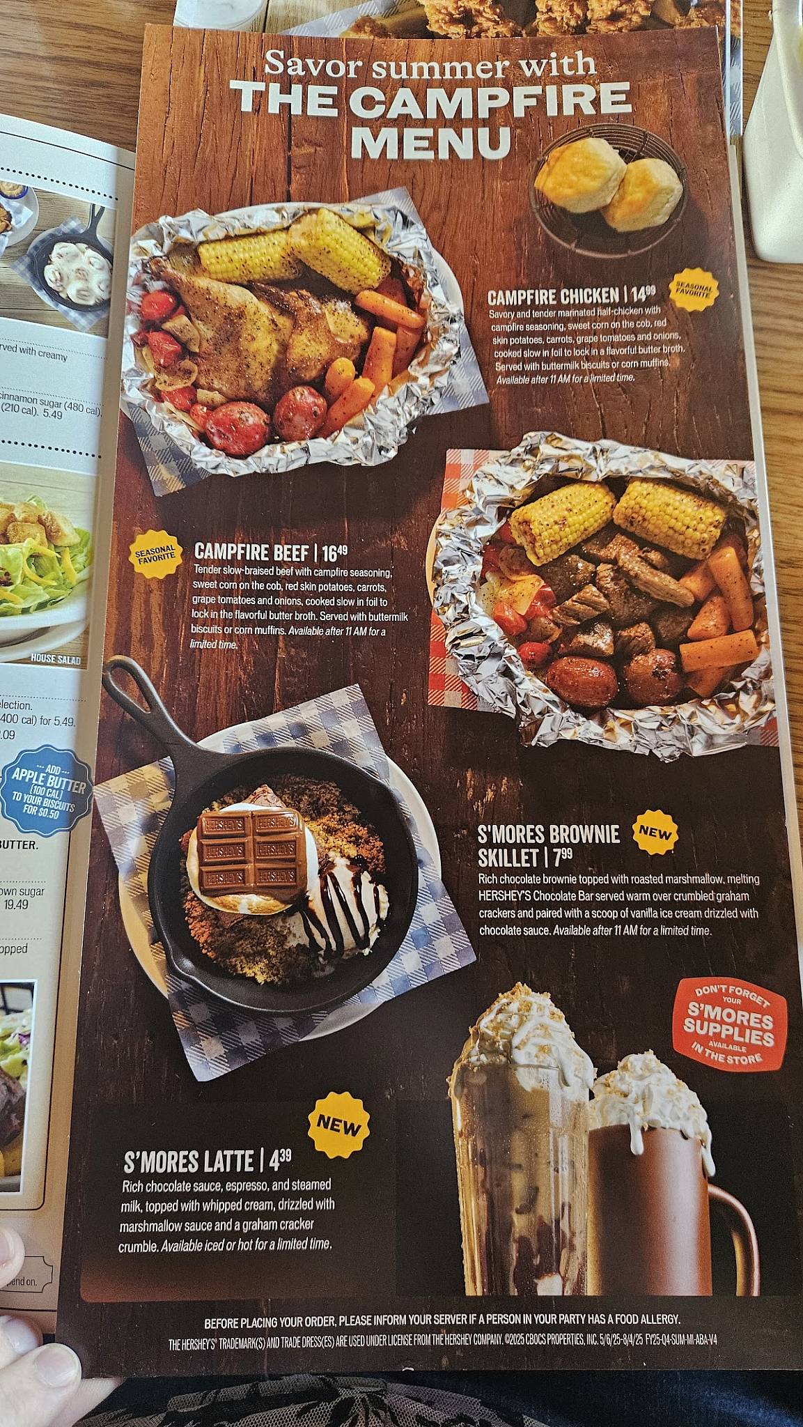 Cracker Barrel Old Country Store меню